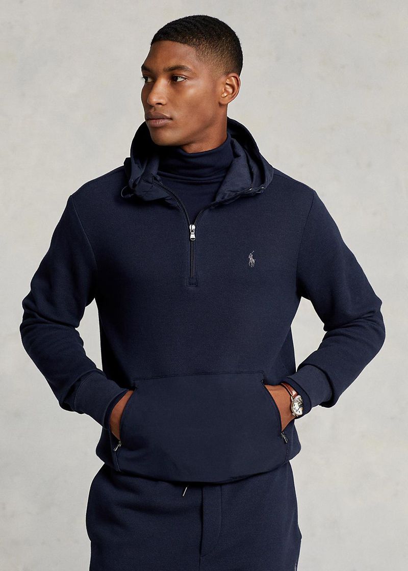 Sudadera Con Capucha Polo Ralph Lauren Hombre Hybrid Quarter-Zip Chile Azul Marino ZQBCP-9437